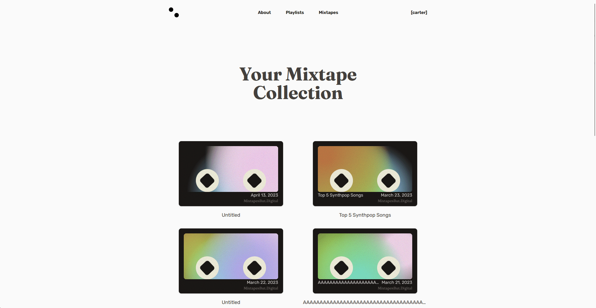 Users have custom covers for each mixtape.